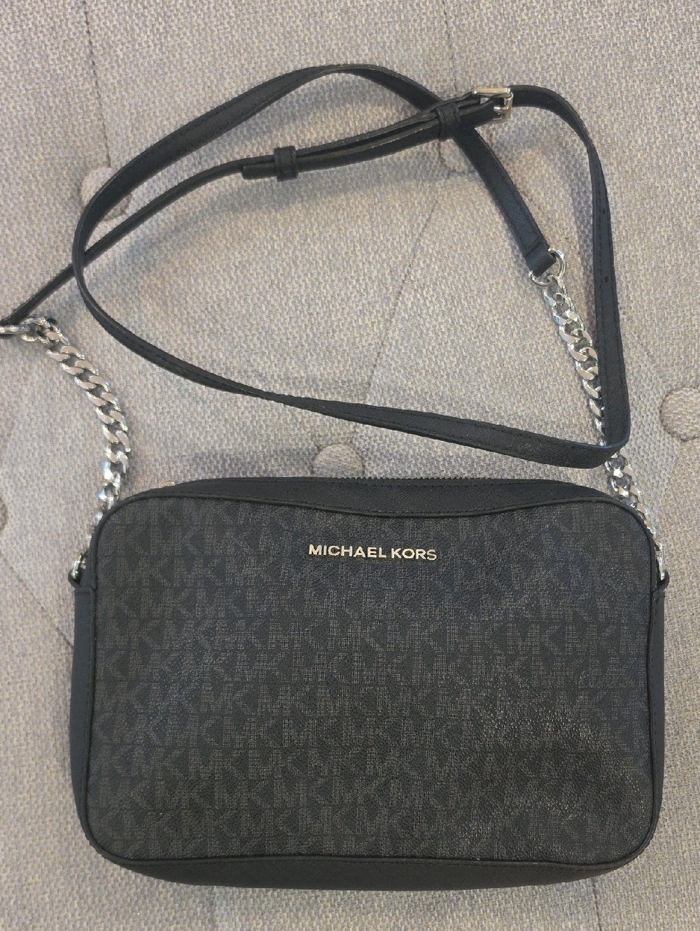 Michael Kors Black MK Monogram Crossbody